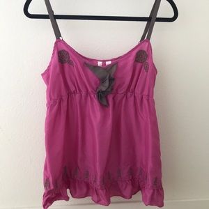Anthropologie Eloise pink silk cami